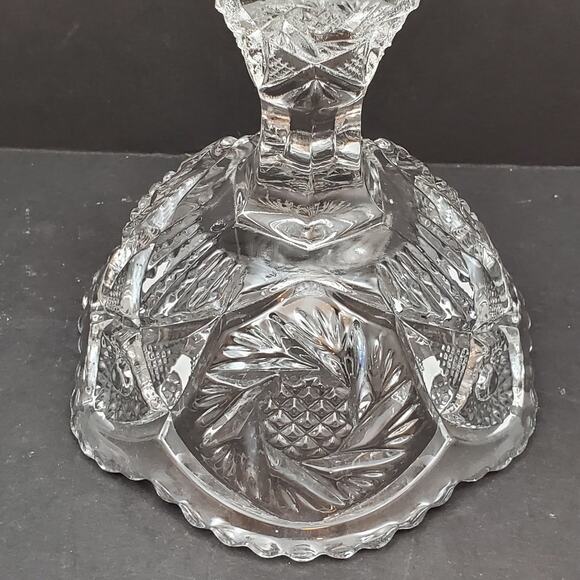 Vtg Imperial Nucut Pinwheel Compote Candy Dish MCM Elegant Cut Glass Decorative - Picture 14 of 16